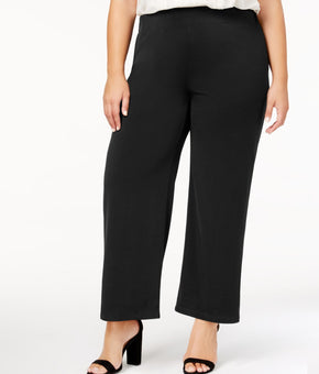 NY COLLECTION PETITE Womens Black Wear To Work Wide Leg Pants Petites 2XP
