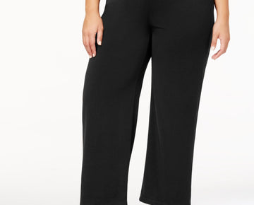 NY COLLECTION PETITE Womens Black Wear To Work Wide Leg Pants Petites 2XP