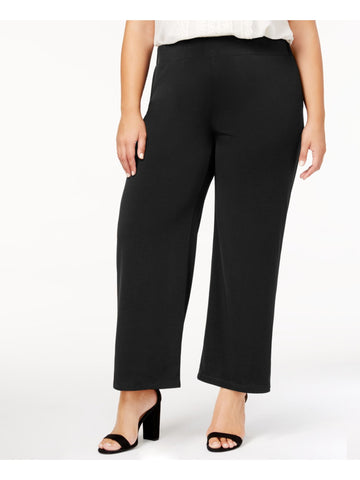 NY COLLECTION PETITE Womens Black Wear To Work Wide Leg Pants Petites 2XP