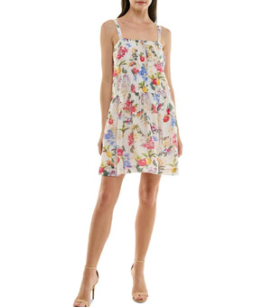 Taylor Women's Linen Drop-Waist Sleeveless Mini Dress Ivory Size 14 MSRP $128