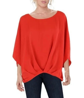 Vince Camuto Womens Batwing-Sleeve Top Tulip Red Size L Relaxed fit $89