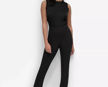 DKNY Women's Split-Hem Elasticated-Back Ankle Pants Black Size 12 MSRP $109