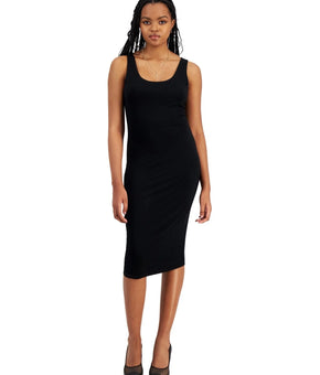 Bar III Petite Scoop-Neck Sleeveless Jersey Midi Dress Black Size PL