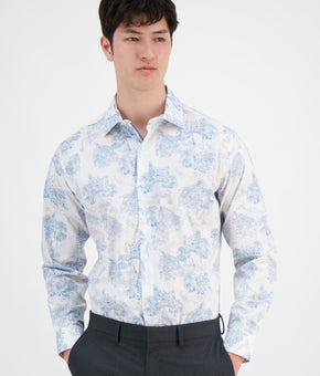 Bar III Dress Shirt Men's S 14-14.5 32/33 Multi Slim-Fit Amalfi Scenic Stretch