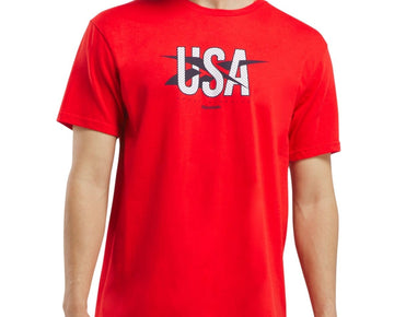 Reebok Men Regular fit Short Sleeve Graphic T-Shirt Shirt Size XXL Red Solid