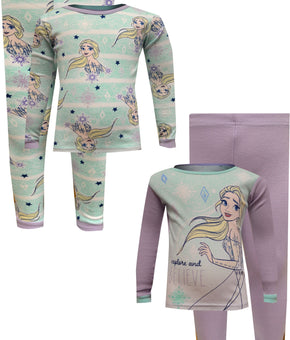 Disney Frozen II Elsa 4 Piece Cotton Pajama (Size 10) Gray