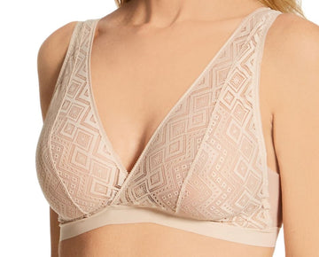 Women's DKNY DK7596 Pure Lace Bralette Cashmere Size L