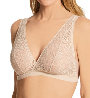 Women's DKNY DK7596 Pure Lace Bralette Cashmere Size L