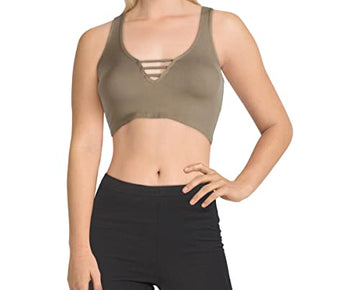 Free People Intimately Womens Fitness Workout Crop Top Brown M/L