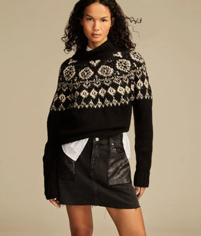 Lucky Brand Women's Sequin Denim Mini Skirt Black Size 16/33 MSRP $129