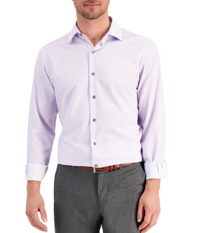 Alfani Men Slim Fit Print Dress Shirt Purple Size 15/15.5 x 34/35 MSRP $60