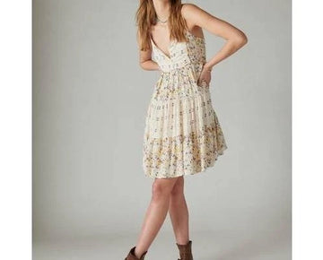 LUCKY BRAND Women's Printed Button-Front Minidress Yellow Size XL MSRP $119