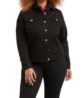 Levi's Women's Plus Size Original Denim Trucker Jacket Size 3X Black MSRP $90