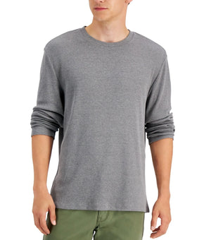 Alfani Men's Textured Crewneck Shirt Gray Size XXL