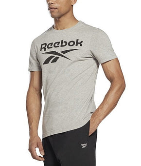 Reebok Men Regular fit Short Sleeve Graphic T-Shirt Shirt Large Grey Solid