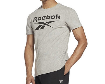 Reebok Men Regular fit Short Sleeve Graphic T-Shirt Shirt Large Grey Solid