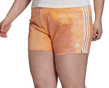 Adidas womens Plus Size Three-Stripe Shorts orange Size 3X MSRP $35