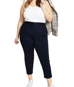 Bar III Womens Plus High Rise Office Ankle Pants Navy Size 16W