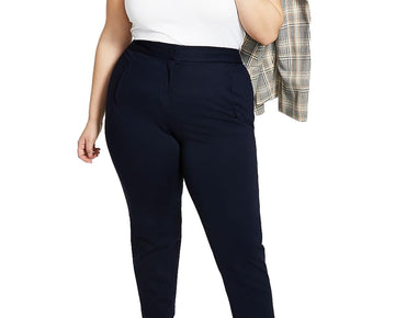 Bar III Womens Plus High Rise Office Ankle Pants Navy Size 16W