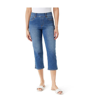 Gloria Vanderbilt Womens Shape Effect Pull On Capri Cropped Jeans, Blue, SIze 12