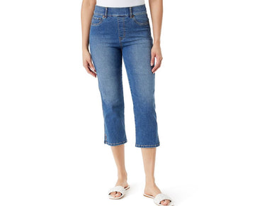 Gloria Vanderbilt Womens Shape Effect Pull On Capri Cropped Jeans, Blue, SIze 12