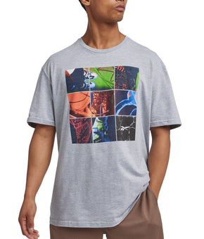 Reebok Mens Regular fit Short Sleeve Graphic T-Shirt Shirt XXL Grey Solid
