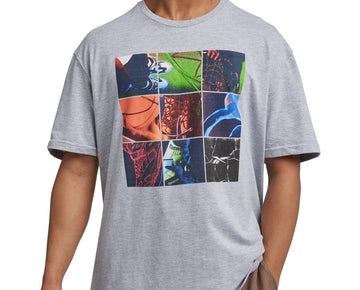 Reebok Mens Regular fit Short Sleeve Graphic T-Shirt Shirt XXL Grey Solid