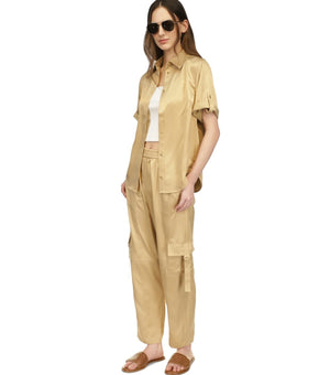 Michael Kors Women's Utility Pull-On Pants Gold Size XL MSRP $125