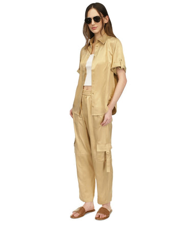 Michael Kors Women's Utility Pull-On Pants Gold Size XL MSRP $125