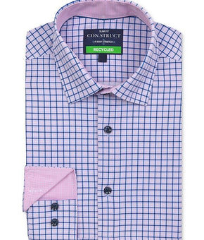 ConStruct Slim Fit Stretch Cooling Comfort Dress Shirt Pink Size 15-15.5 x 33/34