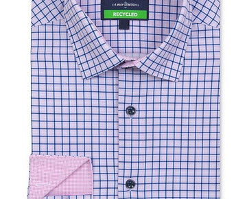 ConStruct Slim Fit Stretch Cooling Comfort Dress Shirt Pink Size 15-15.5 x 33/34