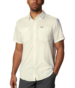 Columbia Mens Utilizer Short Sleeve Button Down Shirt, Size XL Ivory MSRP $60