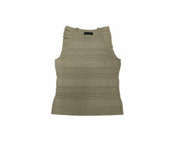 INC Womens Beige Shimmering Sleeveless Jewel Neck Sweater Size XL MSRP $60
