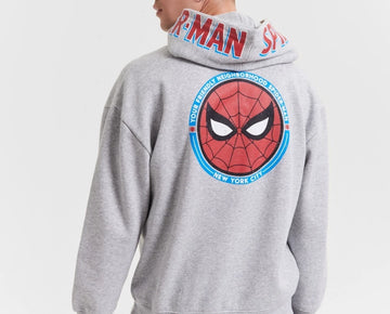 Marvel Unisex Spider-Man Hooded Sweatshirt Gray Size M MSRP $60