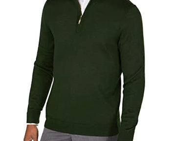 Club room Mens Green Quarter-Zip Wool Blend Pullover Sweater Size XXL