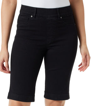 Gloria Vanderbilt Shape Effect Bermuda Shorts Black Rinse Petite Size 14P