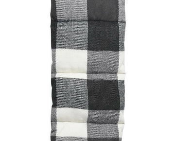 Steve Madden Men's Plaid Puffer Scarf Black/White/Grey-One Size
