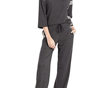 Josie Natori Women's Chi French Terry Pants-Medium-H.Black