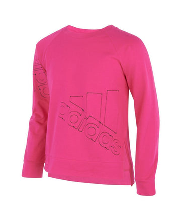 ADIDAS Big Girls Long Sleeve French Terry Crewneck Top Pink Size L(14) MSRP $40