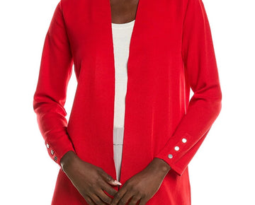 Anne Klein womens Carmel Cardigan, Size L, Red MSRP $99