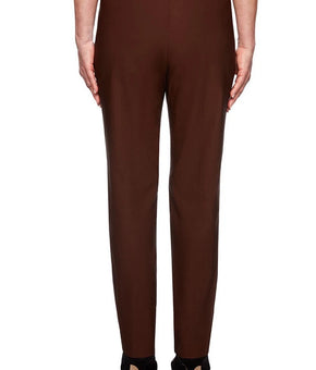 Alfred Dunner Women's Classic Allure Fit Short Length Pant Brown Petite Size 10P