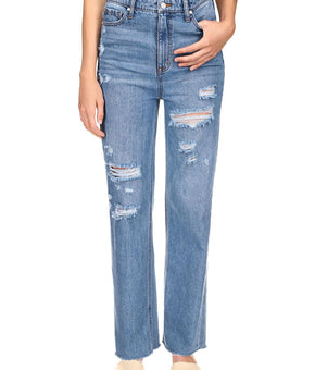 Sanctuary Womens Denim Destroyed Wide Leg Jeans Blue Size 29