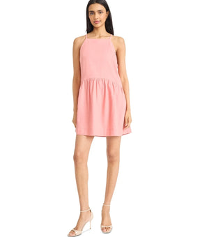 Donna Morgan Women's Square-Neck Sleeveless Mini Dress Pink Size L MSRP $98