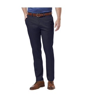 Haggar Men's Premium No Iron Khaki Flat Front Pant Slim Fit Blue Size 33X32