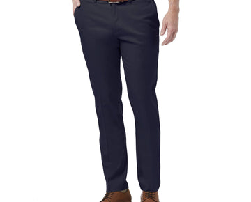 Haggar Men's Premium No Iron Khaki Flat Front Pant Slim Fit Blue Size 33X32