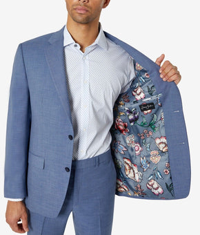 Sean John Mens Classic Fit Floral Suit Jacket Blue Size 36S MSRP $360
