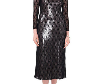 CeCe Womens Lace Sheath Dress Size M Black MSRP $99