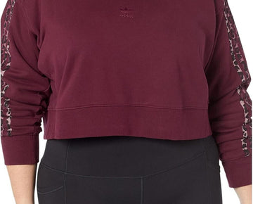 adidas Originals Plus Size Hoodie Logo Red Maroon/Multicolor Size 2X MSRP $65