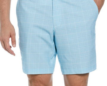 Pga Tour Mens Regular fit Golf Shorts 38 / 8 Inseam Light Blue Check