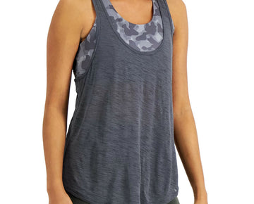 Ideology Camo Bra Tank Top Womens gray Size L MSRP $40